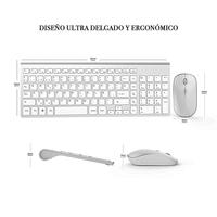 Hiszpania układ/bezprzewodowa klawiatura i mysz połączenie, stabilne połączenie 2.4ghz, portablesilent klawiatura i mysz srebrzysty biały. 2